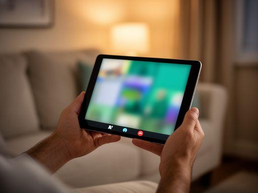 Patient joining a secure video session from a browser on a tablet at home